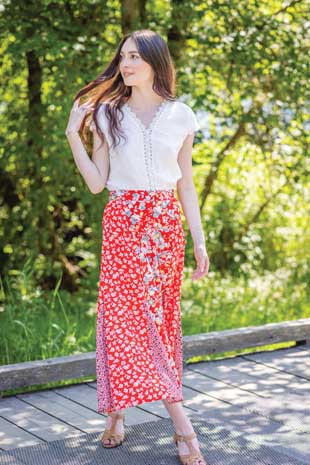 PS-16911 - FLORAL MULTI PRINT SKIRT - Colors: AS SHOWN - Available Sizes:XS-XXL - Catalog Page:49 
